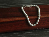 925 Sterling Silver Bead Bracelet, Silver Ball Bracelet, Chain Bracelet, Hmong Silver Bracelet for Women Girls, Miao Silver Heritage, Silver Bangle Bracelet for Minimalist