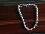 925 Sterling Silver Bead Bracelet, Silver Ball Bracelet, Chain Bracelet, Hmong Silver Bracelet for Women Girls, Miao Silver Heritage, Silver Bangle Bracelet for Minimalist