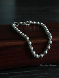 925 Sterling Silver Bead Bracelet, Silver Ball Bracelet, Chain Bracelet, Hmong Silver Bracelet for Women Girls, Miao Silver Heritage, Silver Bangle Bracelet for Minimalist